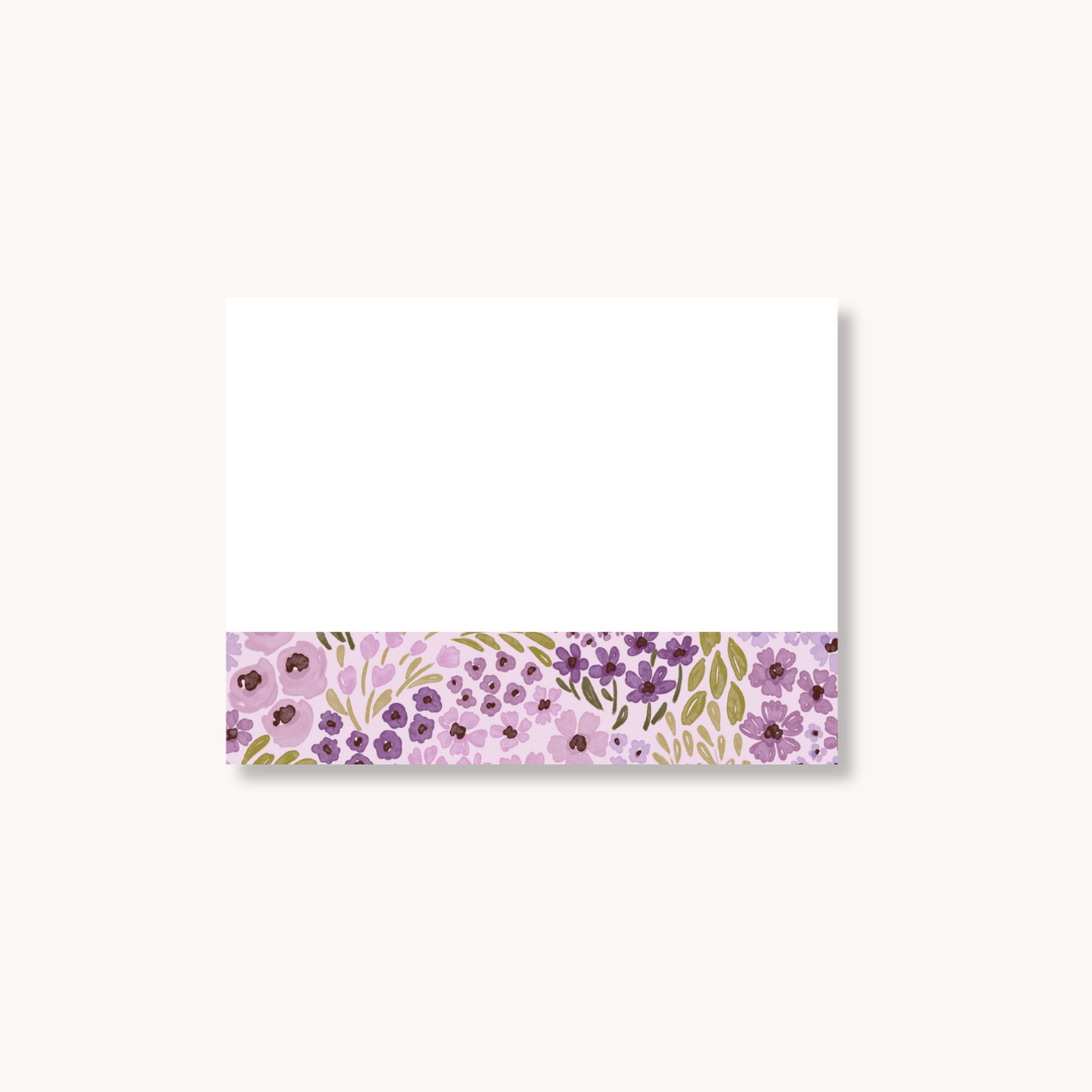 Lilac Floral Sticky Notes, 4x3