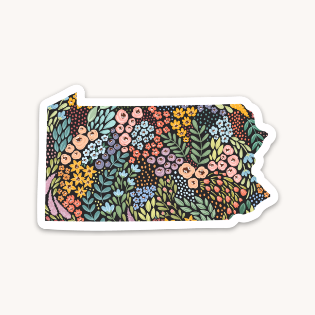 Waterproof Vinyl State Sticker, 3x1.75"