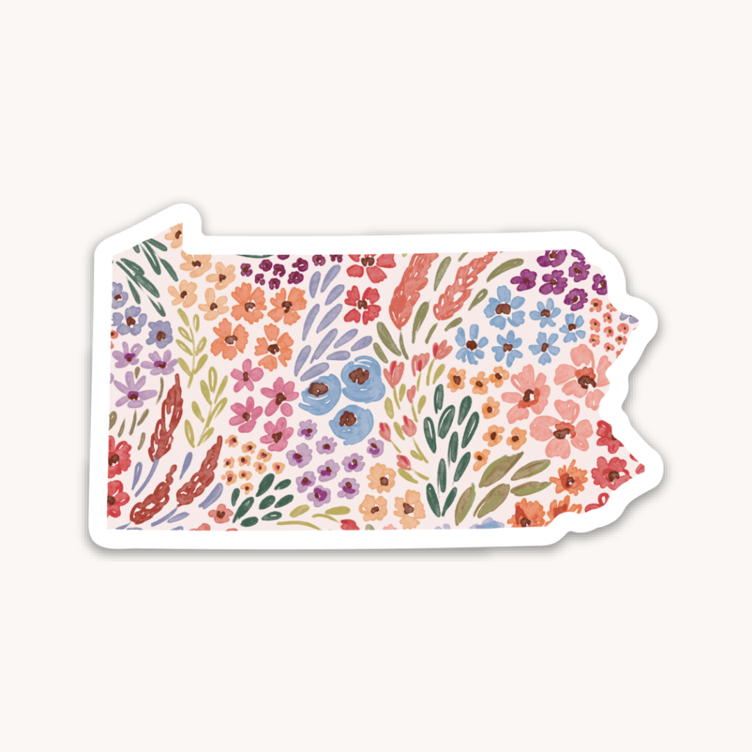 Waterproof Vinyl State Sticker, 3x1.75"
