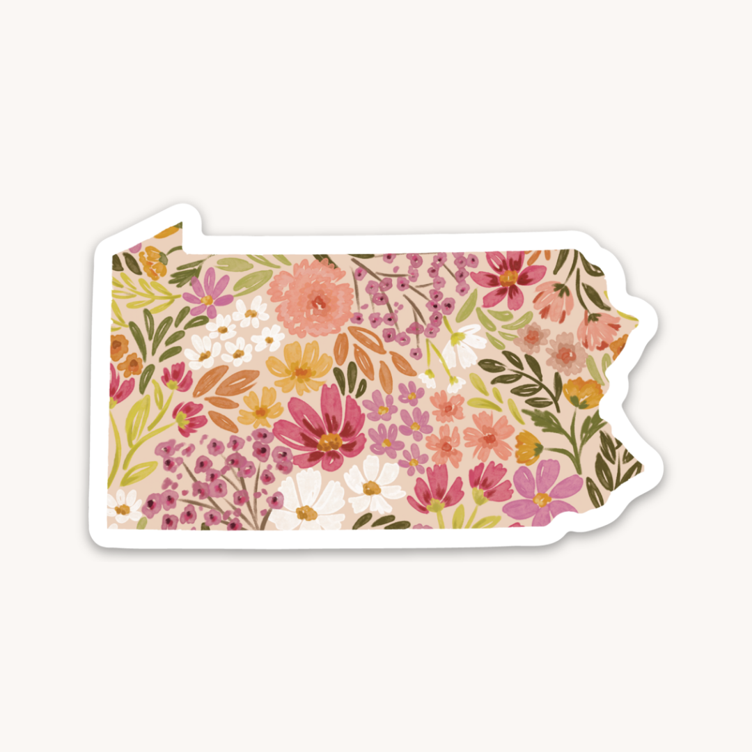 Waterproof Vinyl State Sticker, 3x1.75"
