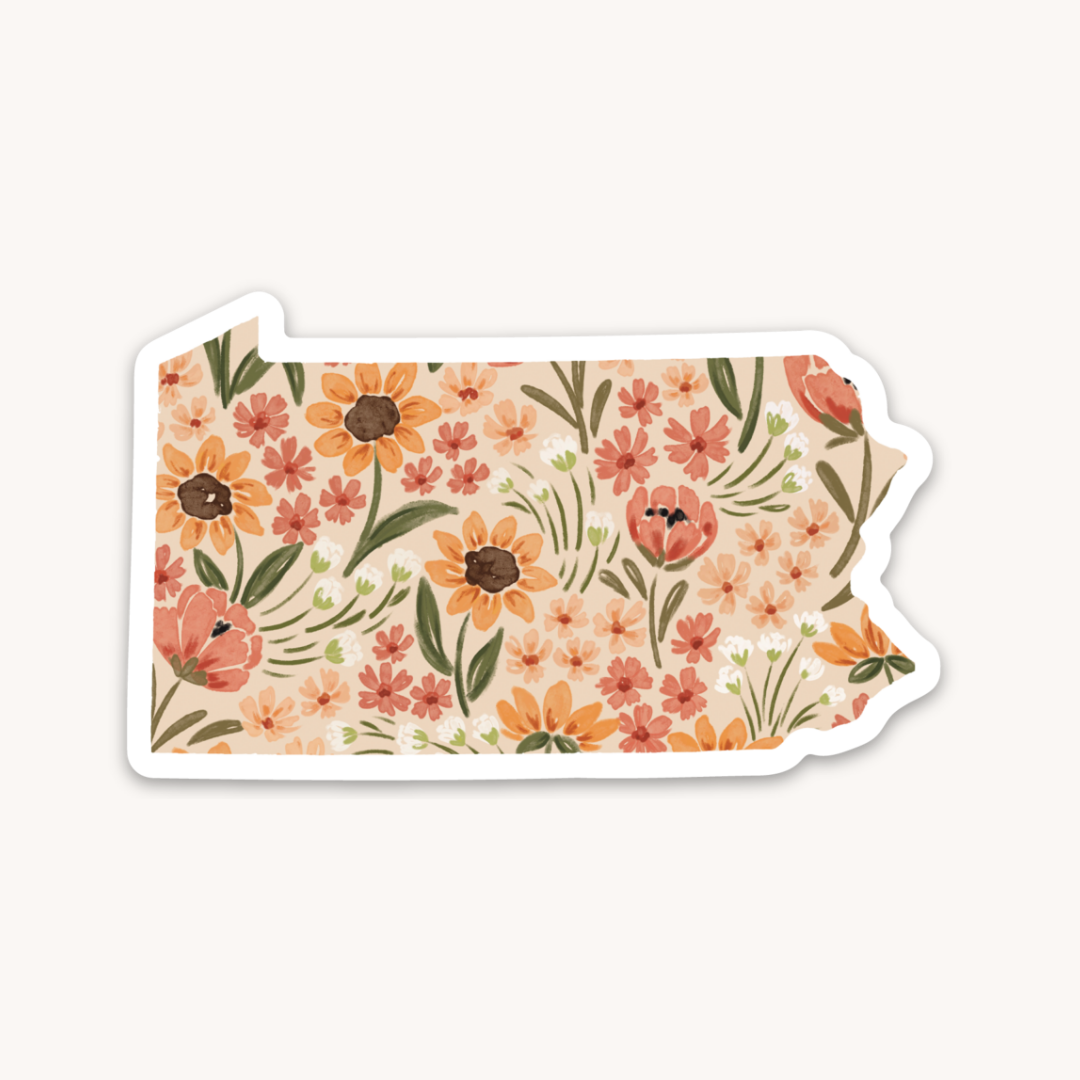 Waterproof Vinyl State Sticker, 3x1.75"