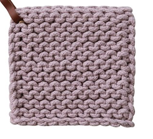 Cotton Crocheted Pot Holders w/ Leather Loop