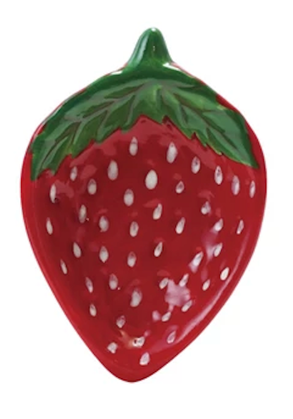 Hand-Painted Ceramic Strawberry Shaped Dish, 2 Styles