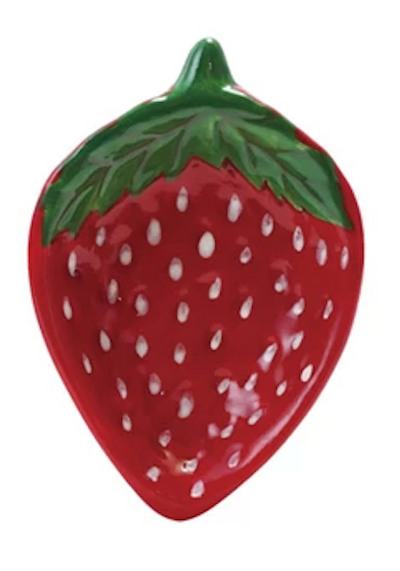 Hand-Painted Ceramic Strawberry Shaped Dish, 2 Styles
