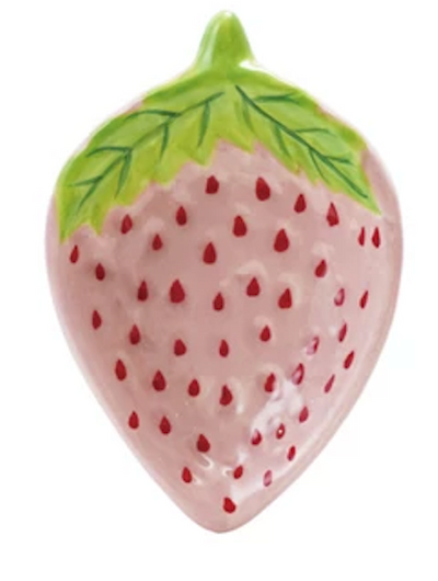Hand-Painted Ceramic Strawberry Shaped Dish, 2 Styles