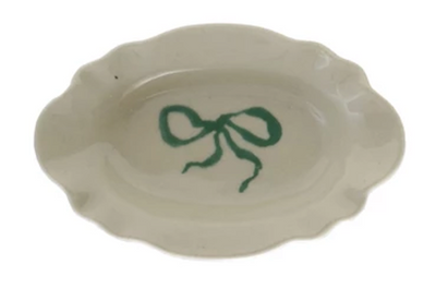 Stoneware Scalloped Bow Dish, 4 Colors