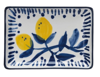 Lemon Stoneware Plate, 4 Styles