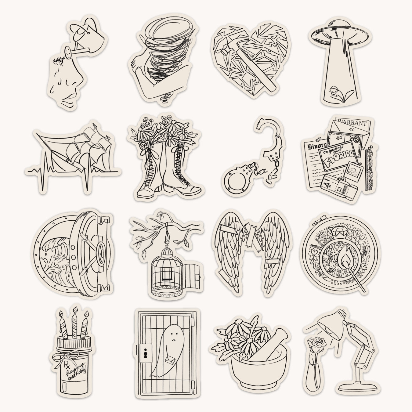 Pack of 16 Stickers