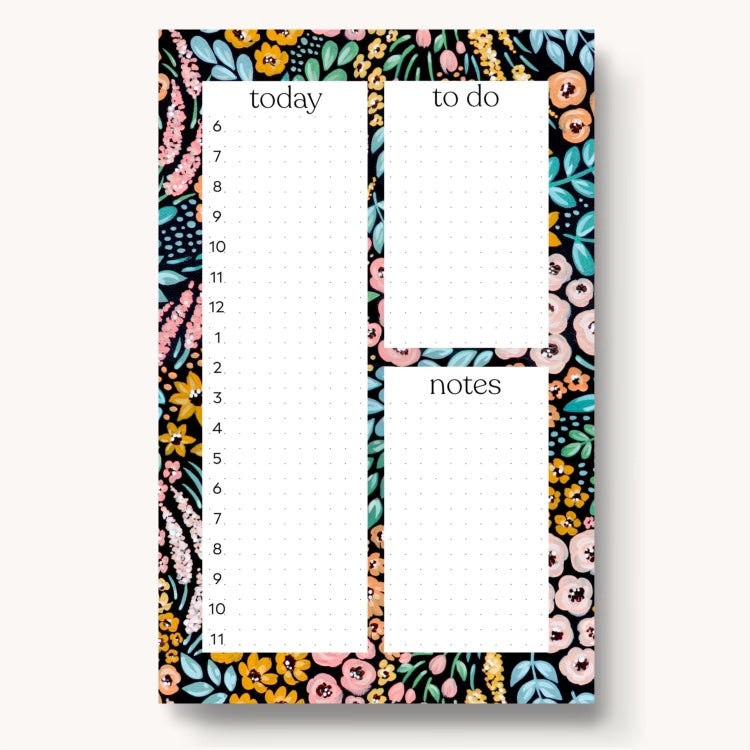 Hourly Daily Planner Notepad, 8.5x5.5"