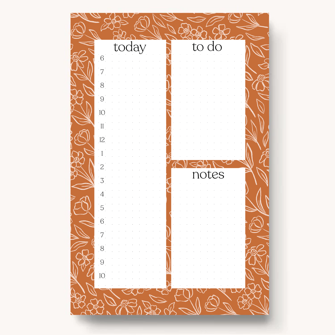 Hourly Daily Planner Notepad, 8.5x5.5"