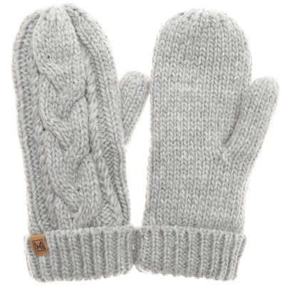 Winter Cable Knit Fleece Lined Mittens