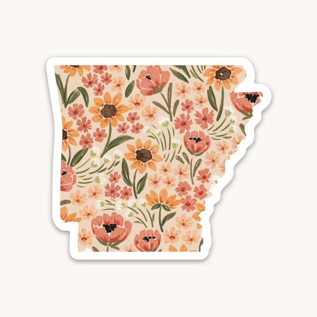 Waterproof Vinyl State Sticker, 3x2.75"