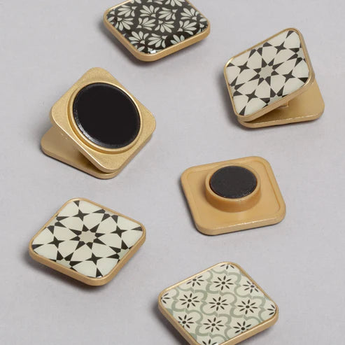 U Brands Moroccan Square Clip Magnets, Set of 8