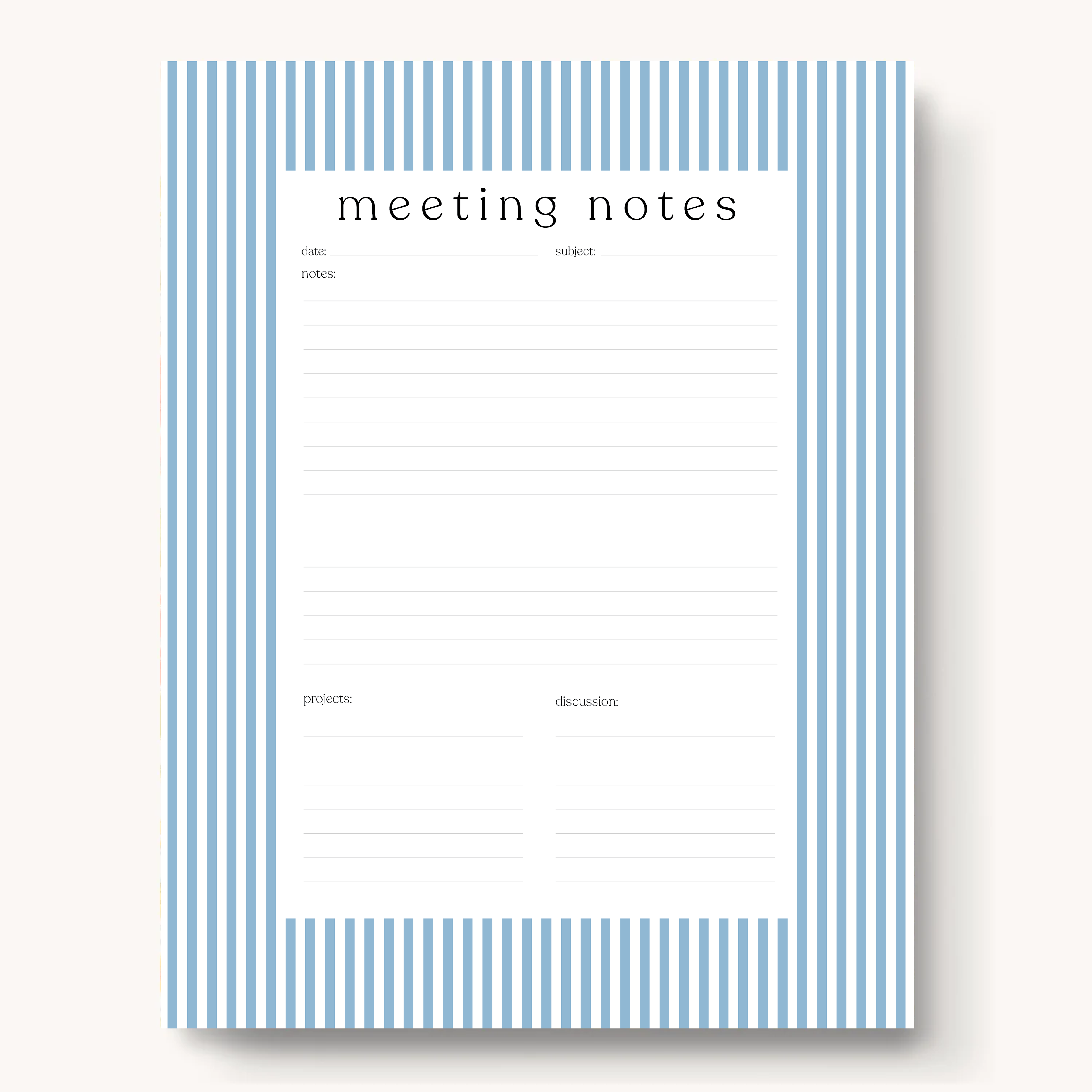 Meeting Notes Notepad, 11x8.5"
