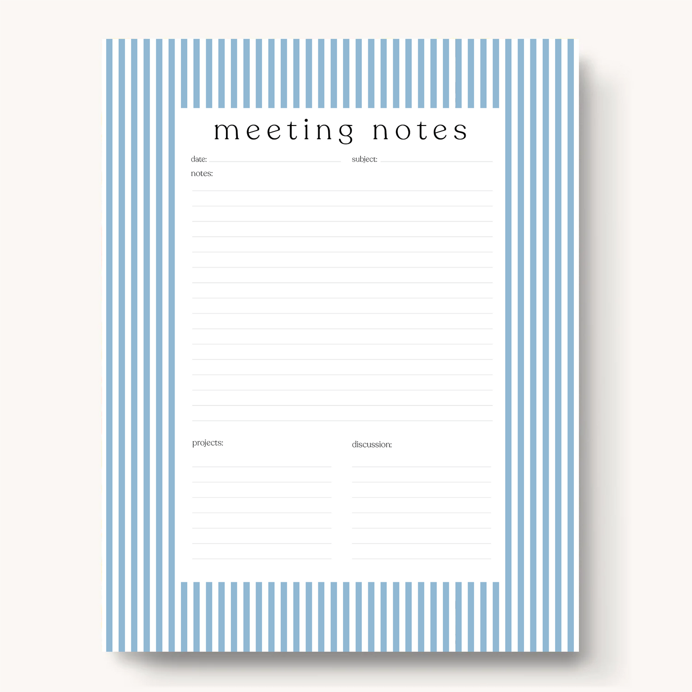 Meeting Notes Notepad, 11x8.5"