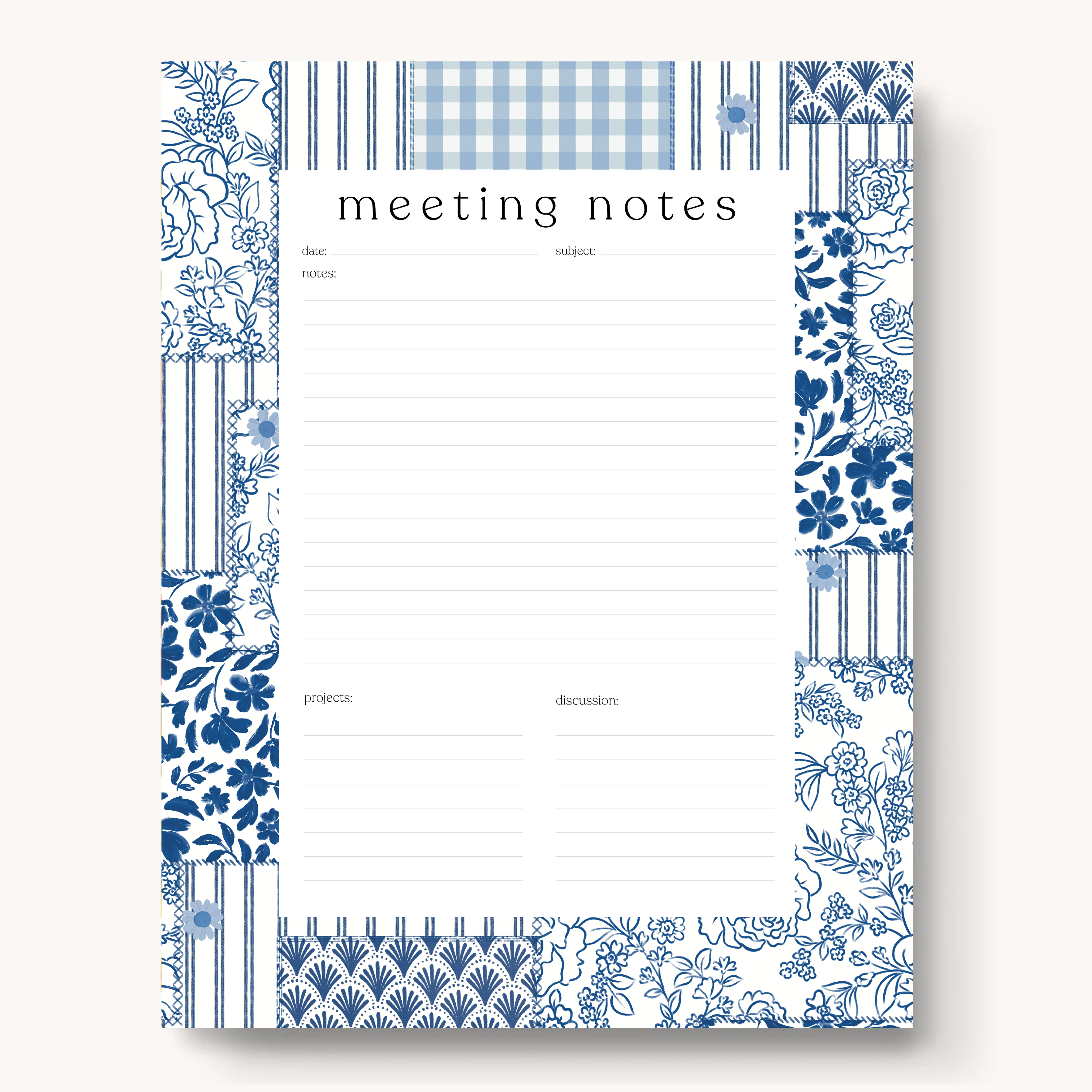 Meeting Notes Notepad, 11x8.5"