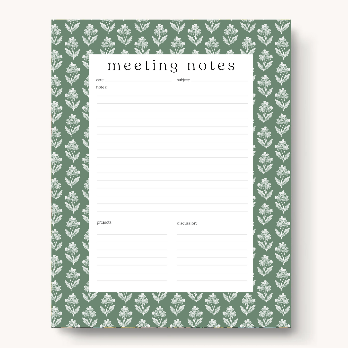 Meeting Notes Notepad, 11x8.5"