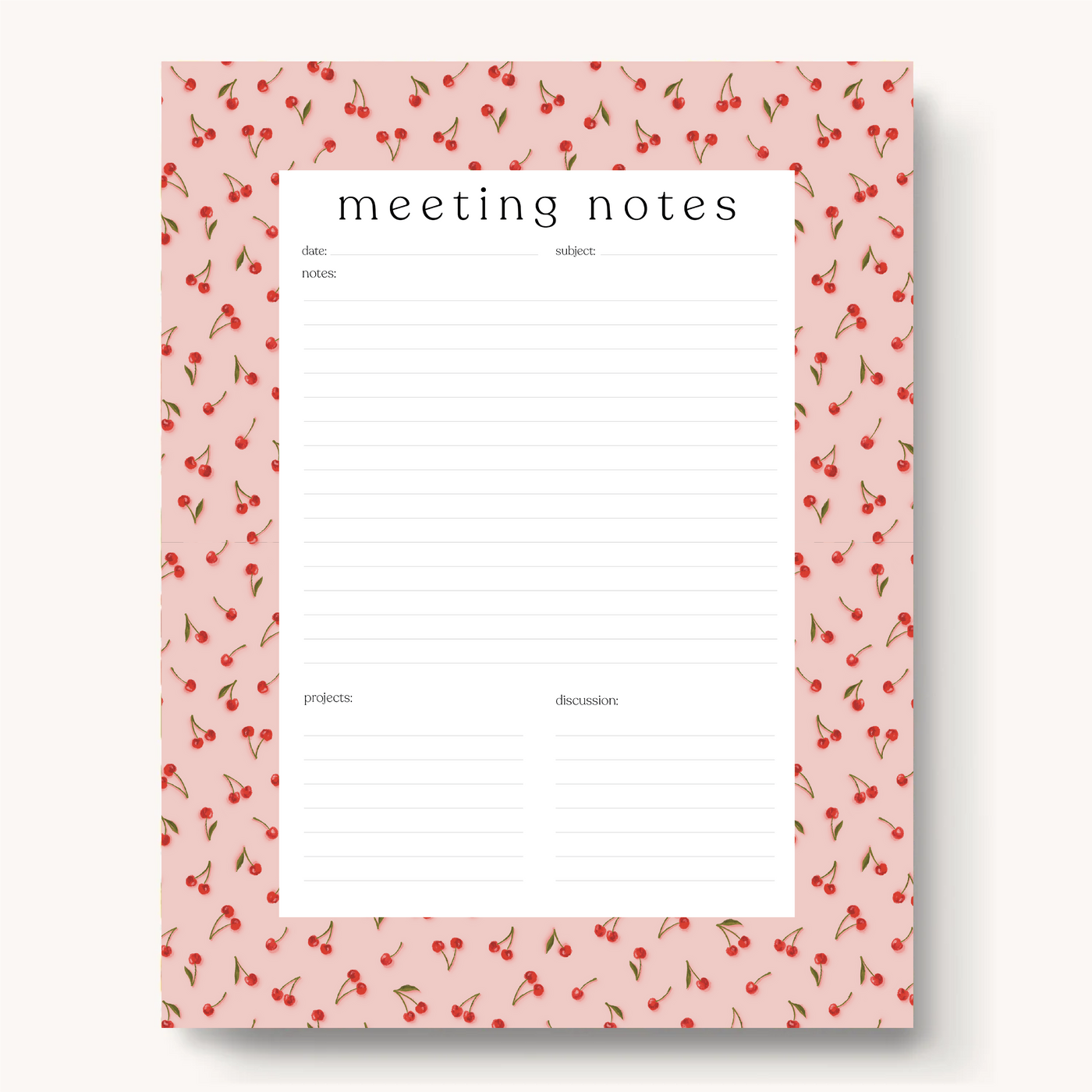 Meeting Notes Notepad, 11x8.5"