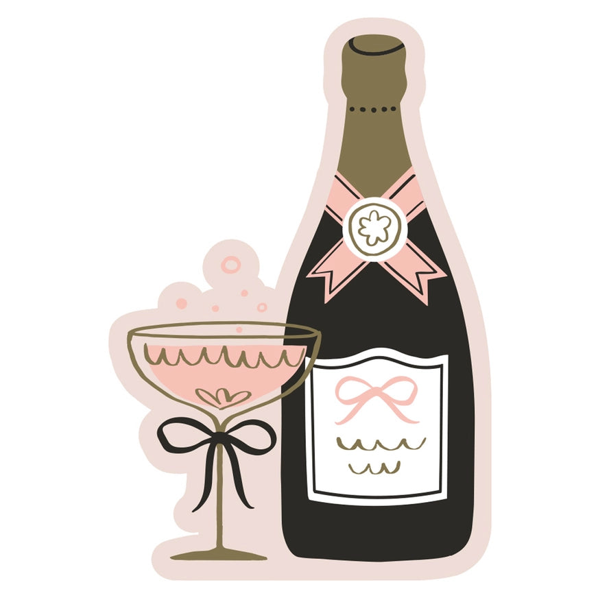 Champagne Bottle Die Cut Cocktail Napkins