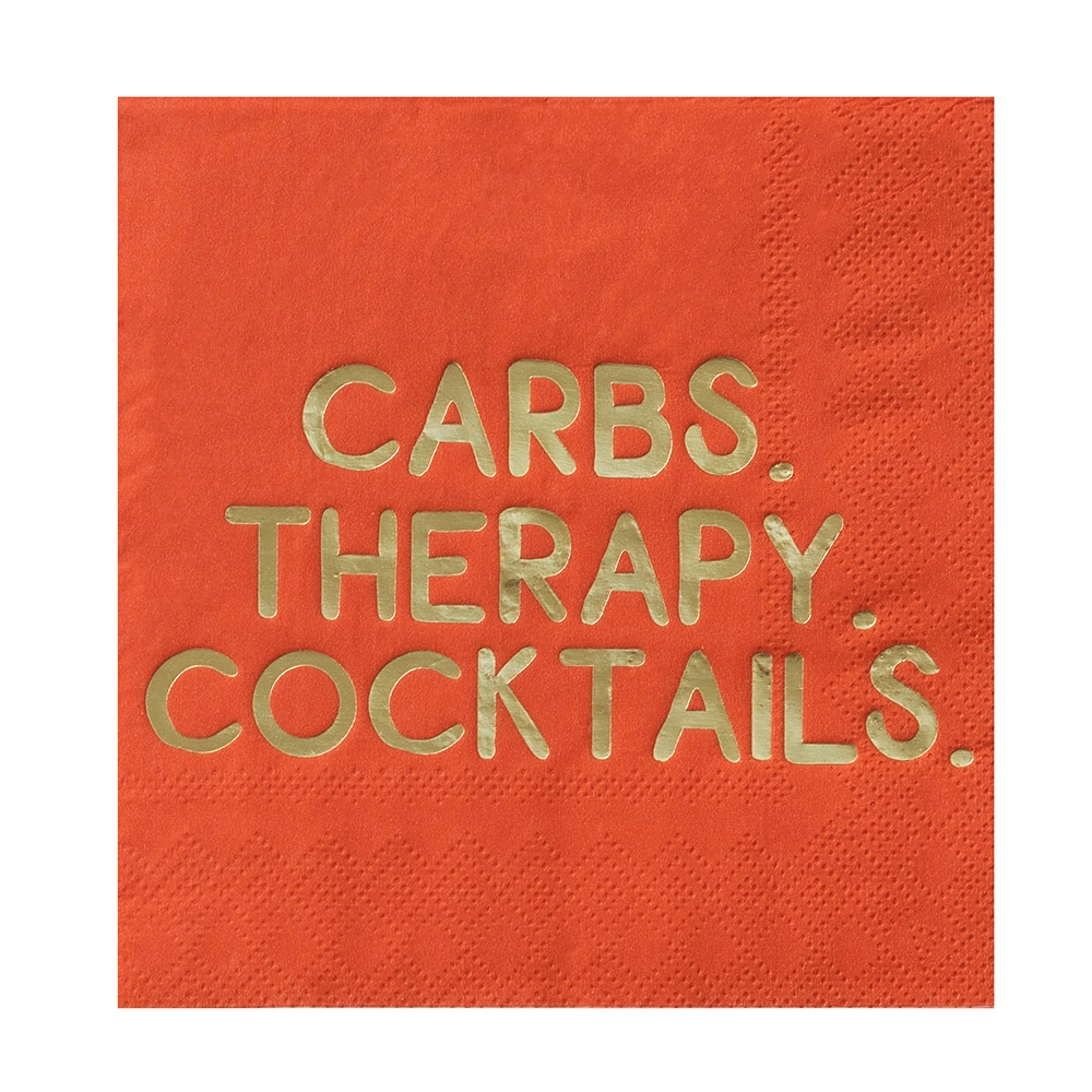 Carbs, Therapy, Cocktails Cocktail Napkins