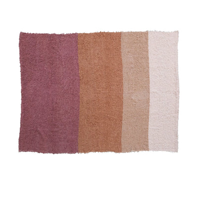 Woven Cotton Slub Throw w/ Stripes, Multi Color
