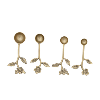 Aluminum Measuring Spoons Leaf & Flowers, Set of 4