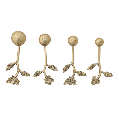 Aluminum Measuring Spoons Leaf & Flowers, Set of 4