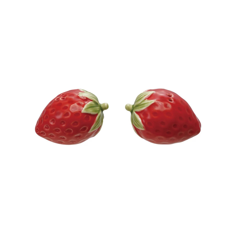 Strawberry Salt & Pepper Shakers, Set of 2