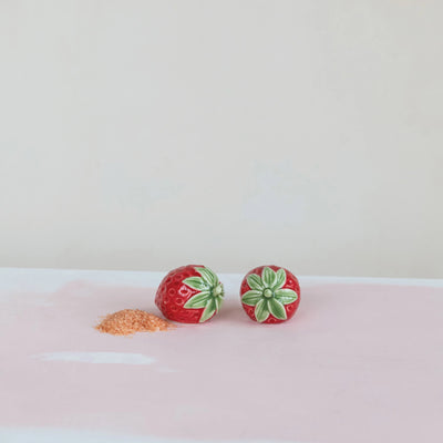 Strawberry Salt & Pepper Shakers, Set of 2