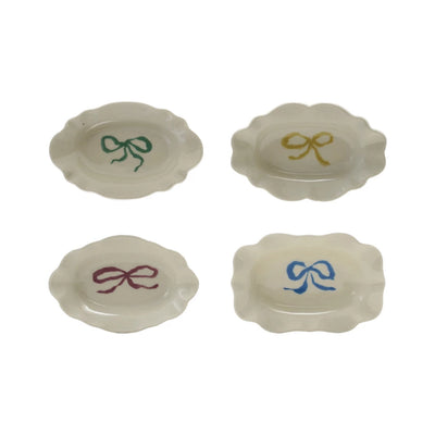 Stoneware Scalloped Bow Dish, 4 Colors