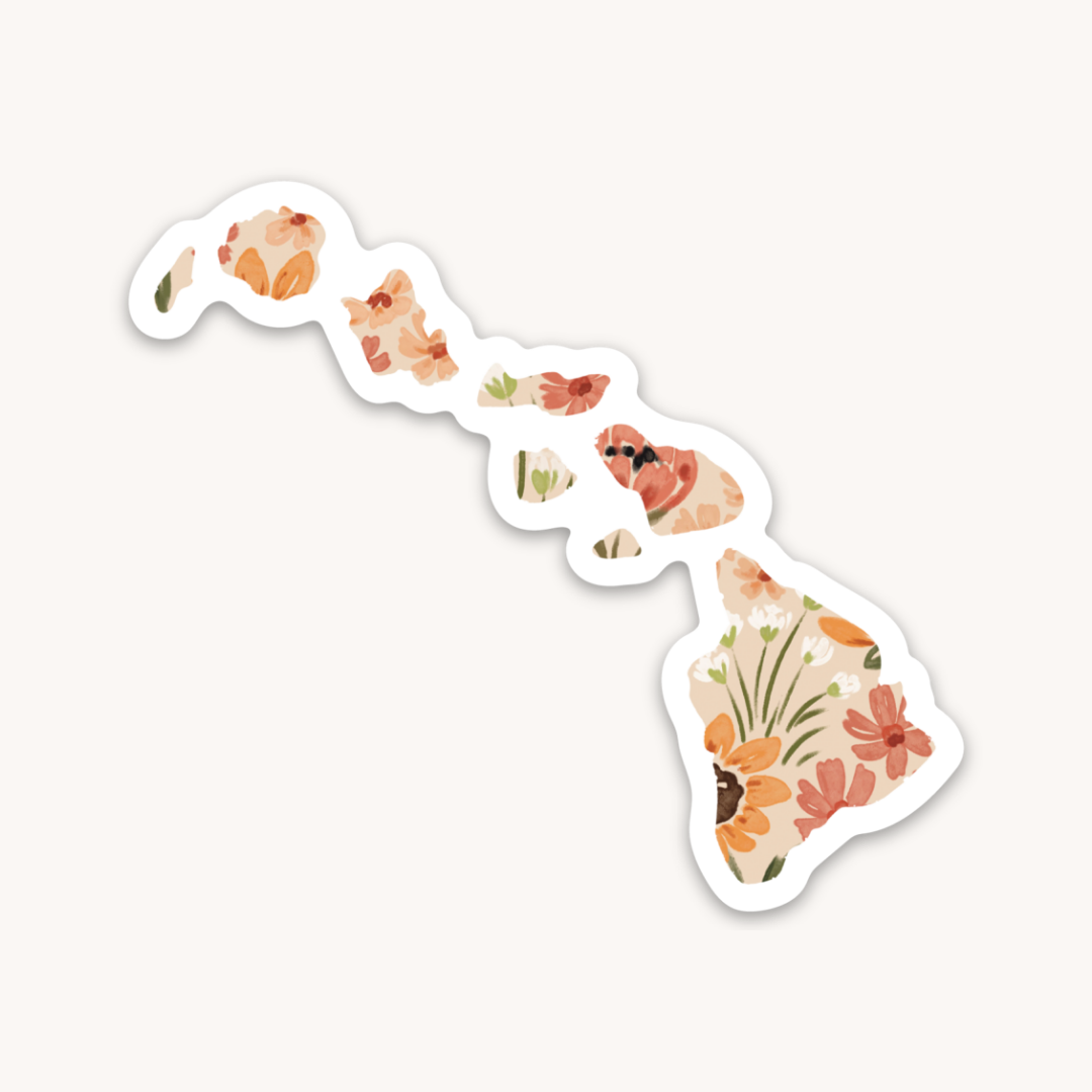 Waterproof Vinyl State Sticker, 3.25x1.5"