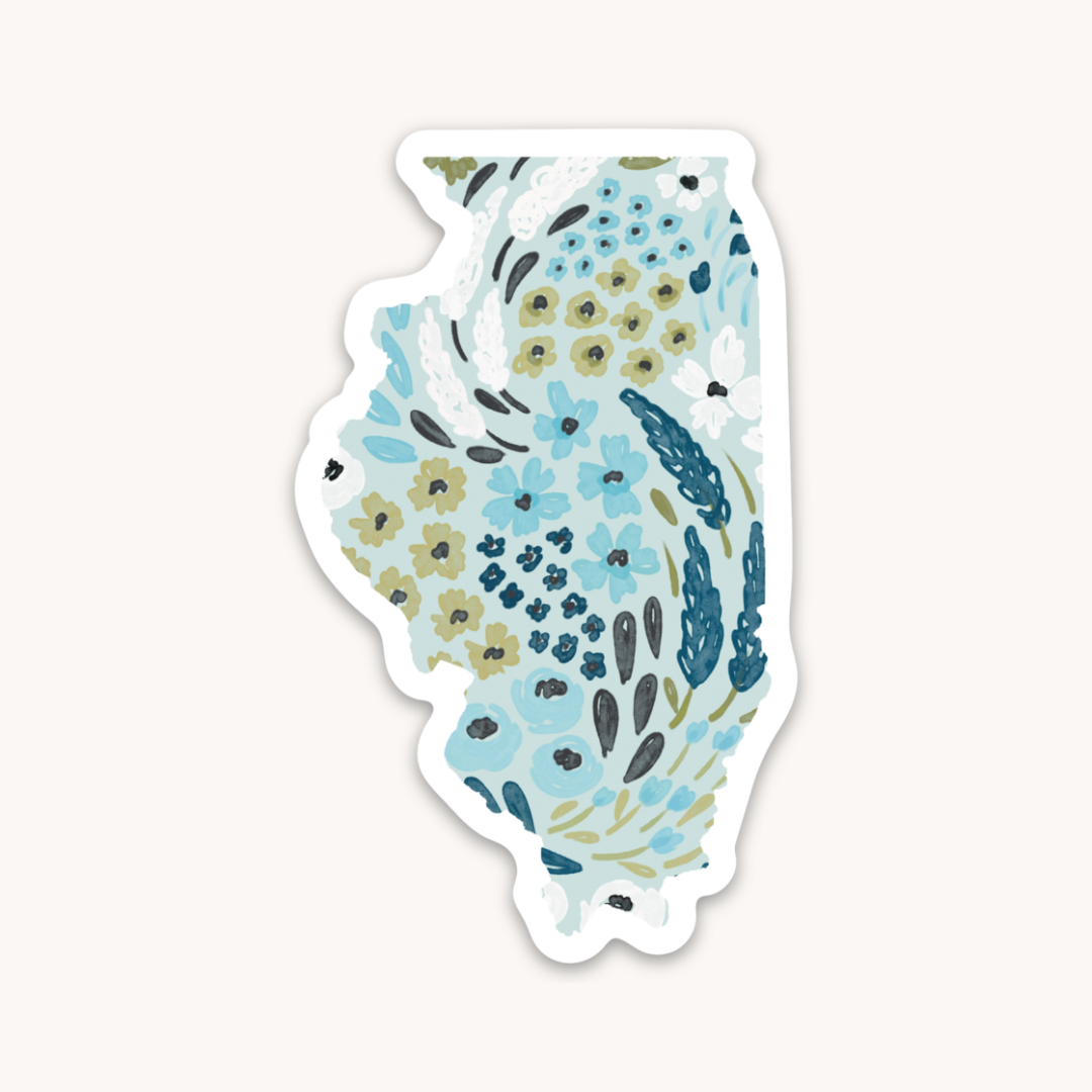 Waterproof Vinyl State Sticker, 3x1.75"