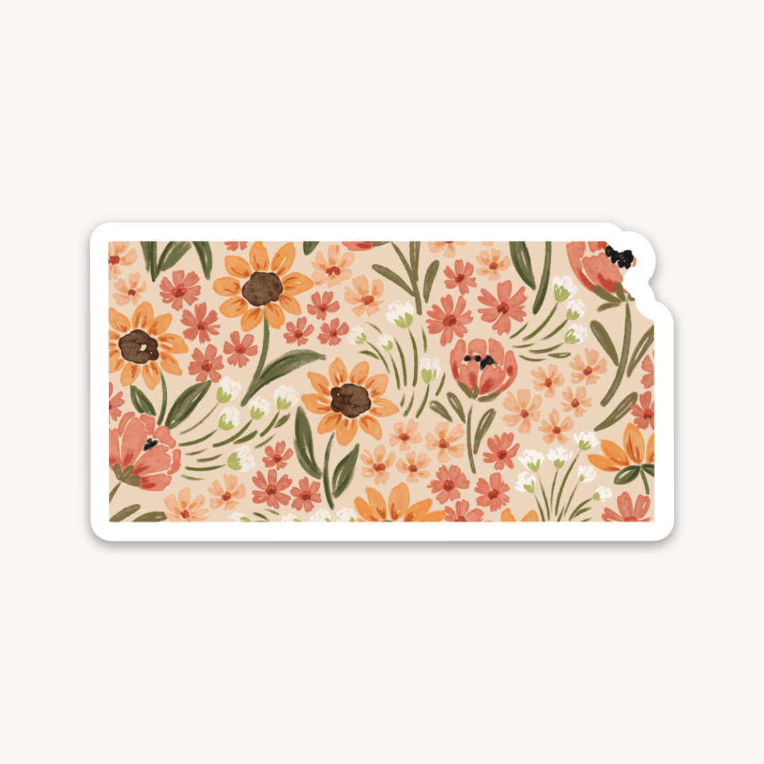 Waterproof Vinyl State Sticker, 3x1.5"