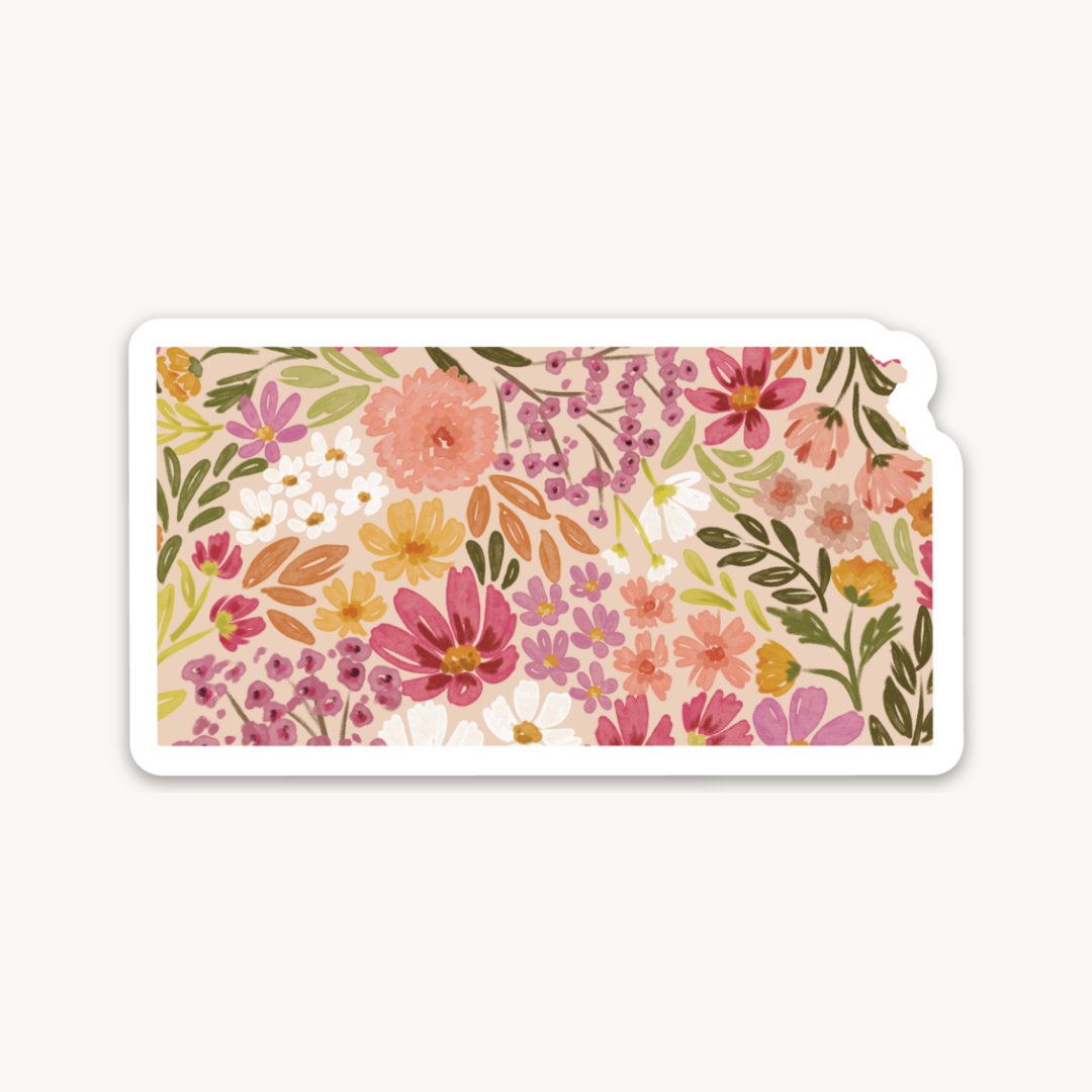 Waterproof Vinyl State Sticker, 3x1.5"
