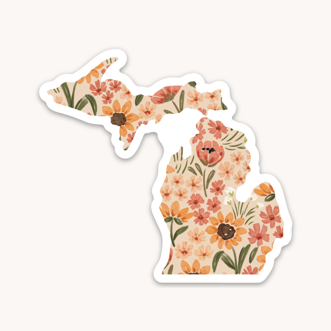 Waterproof Vinyl State Sticker, 3x2.75"