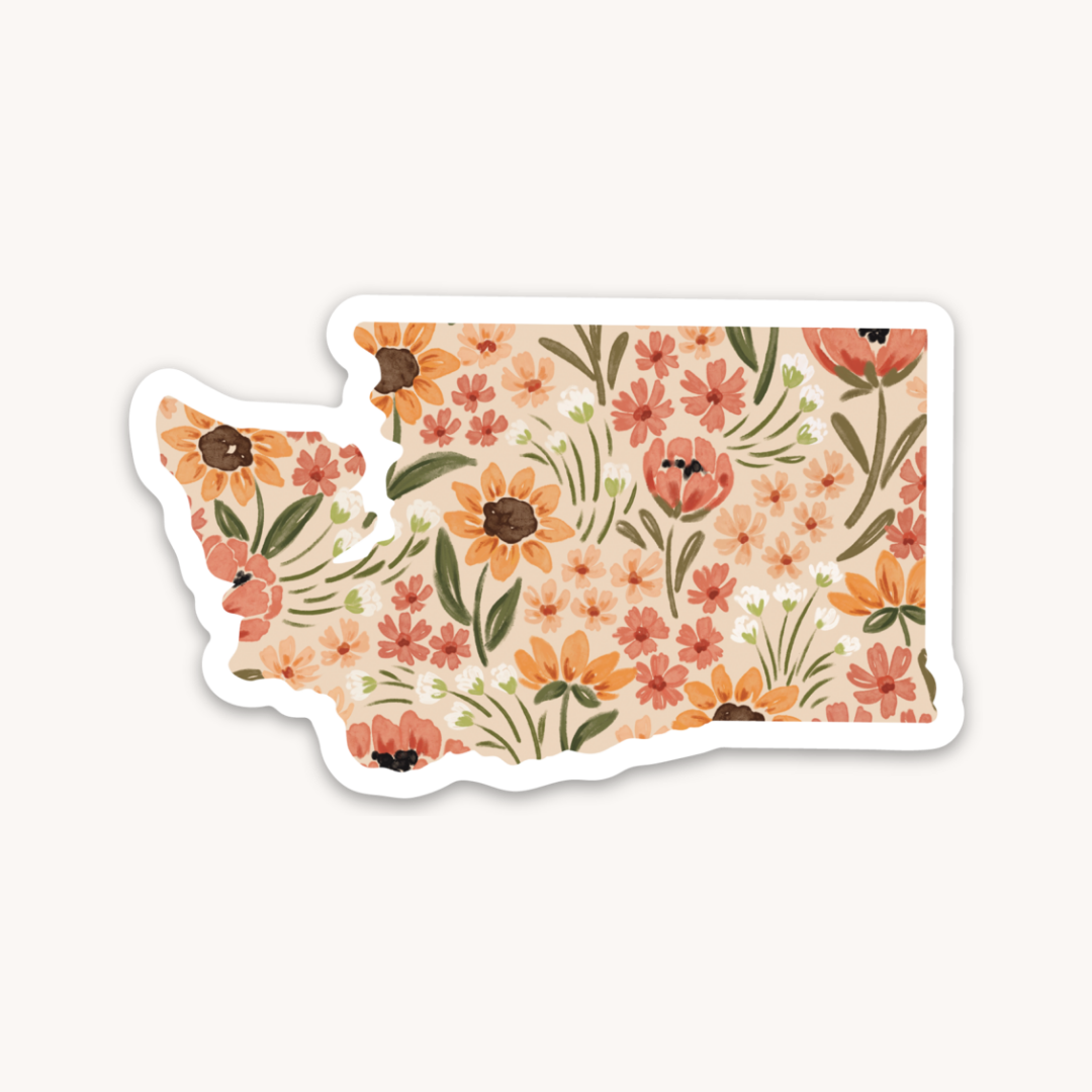 Waterproof Vinyl State Sticker, 3x1.75"