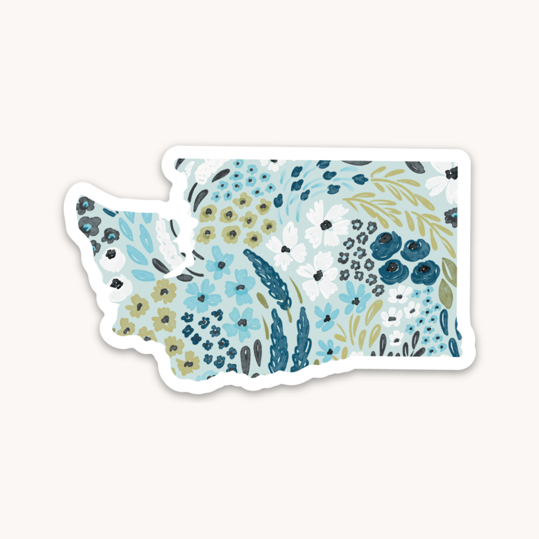 Waterproof Vinyl State Sticker, 3x1.75"
