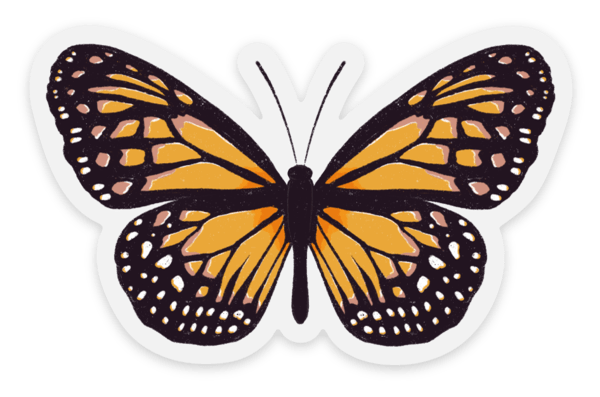 Painted Lady Butterfly Sticker, 3x1.5 in.