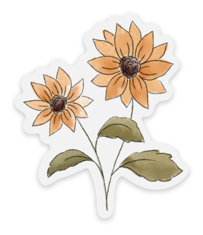 Pack of 12 Clear Watercolor Wildflower Stickers