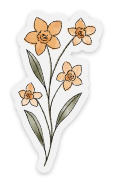 Pack of 12 Clear Watercolor Wildflower Stickers