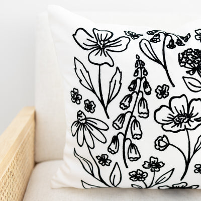 Embroidered Throw Pillow