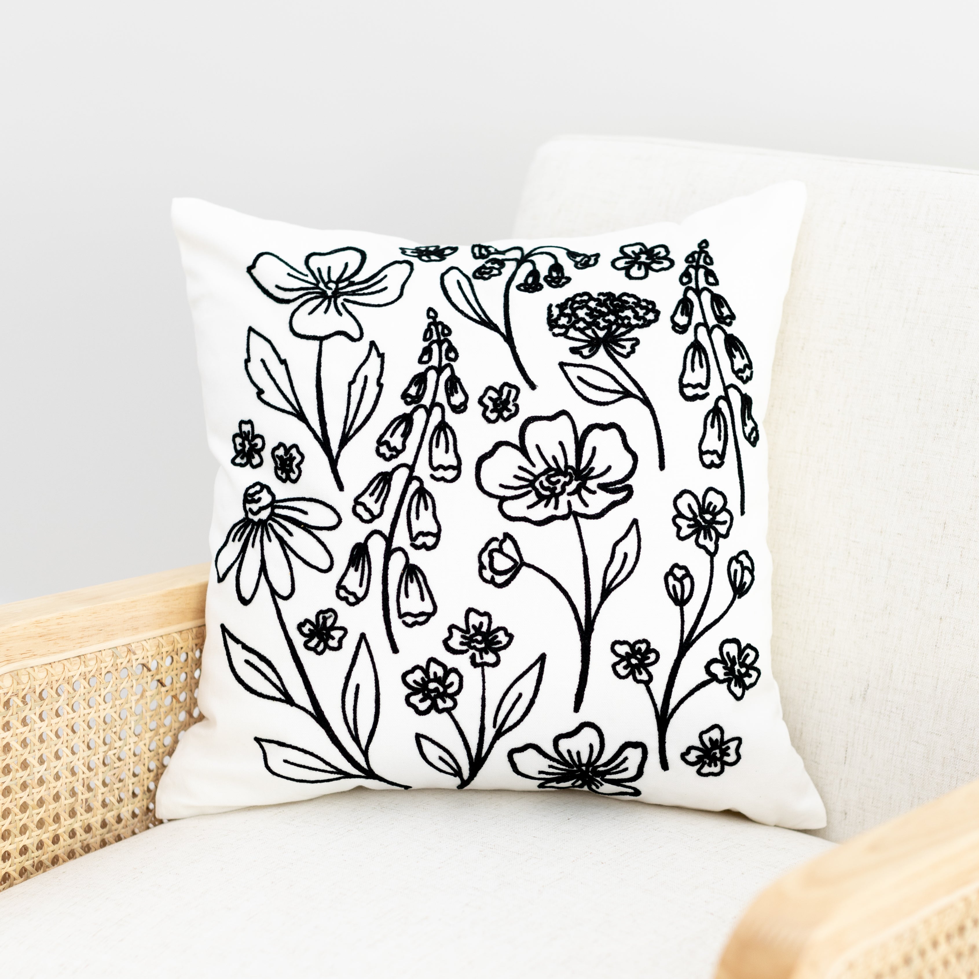 Embroidered Throw Pillow