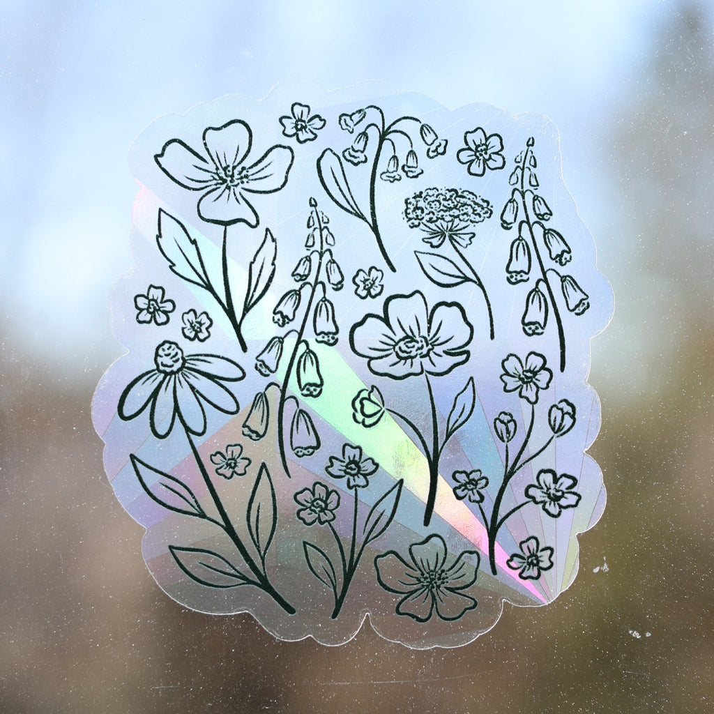 Elyse Breanne Design Floral Book Sun Catcher Sticker