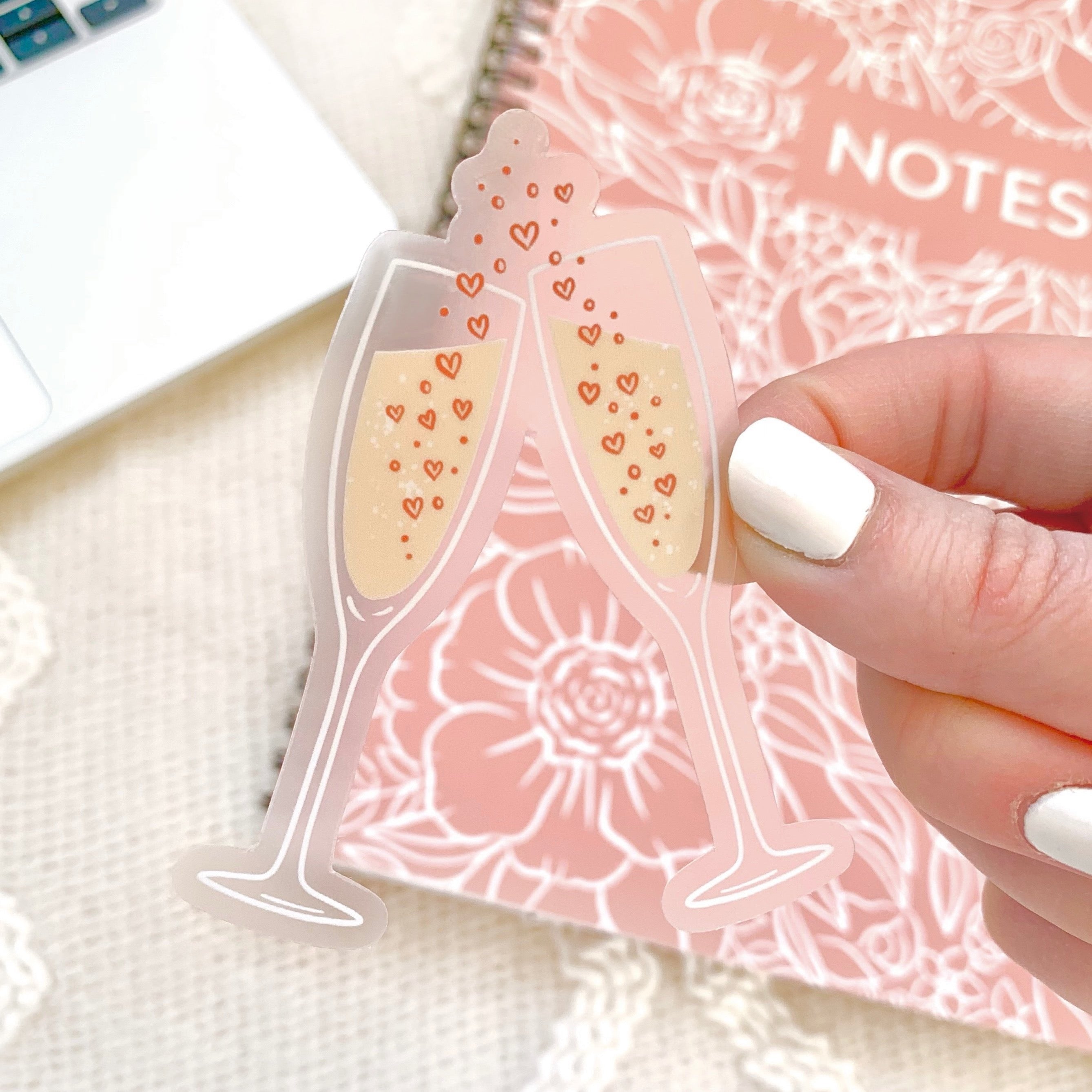 Clear Waterproof Vinyl Sticker, 3x2.75"