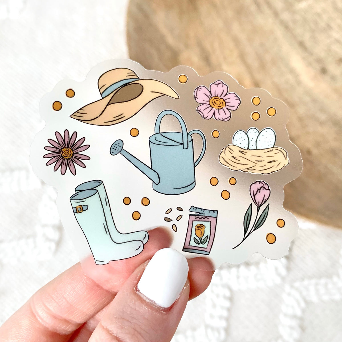 Clear Waterproof Vinyl Sticker, 3x2.5"
