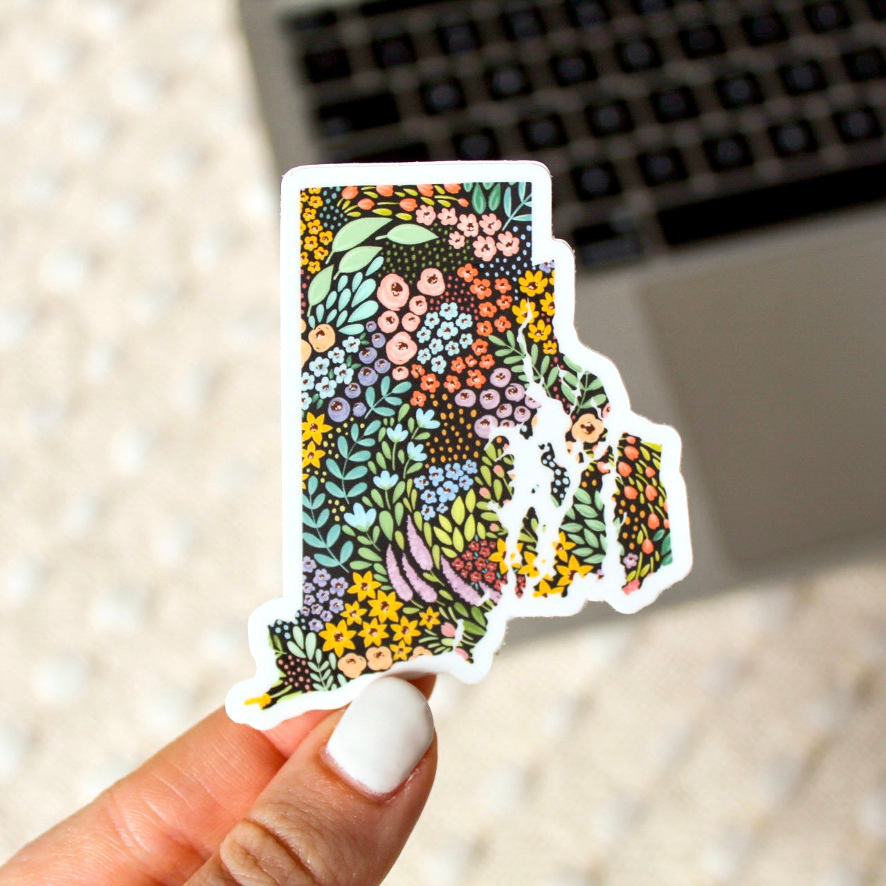 Waterproof Vinyl State Sticker, 2.75x2.5"