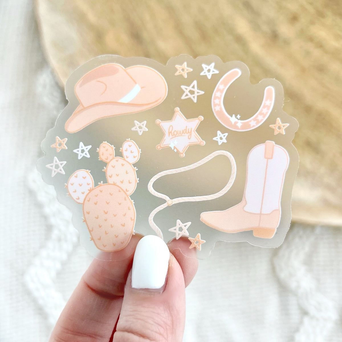 Clear Waterproof Vinyl Sticker, 3x2.5"