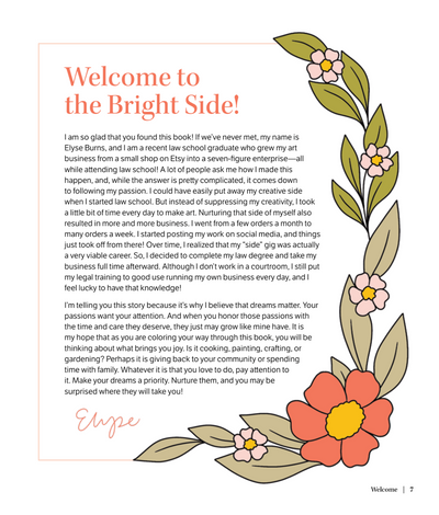 PREORDER On The Bright Side Coloring Book SHIPS 2/29