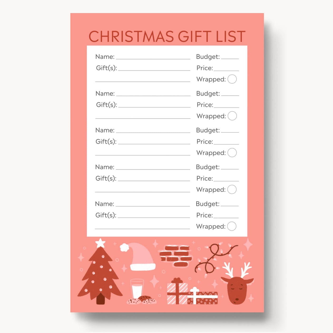 Gift List Notepad