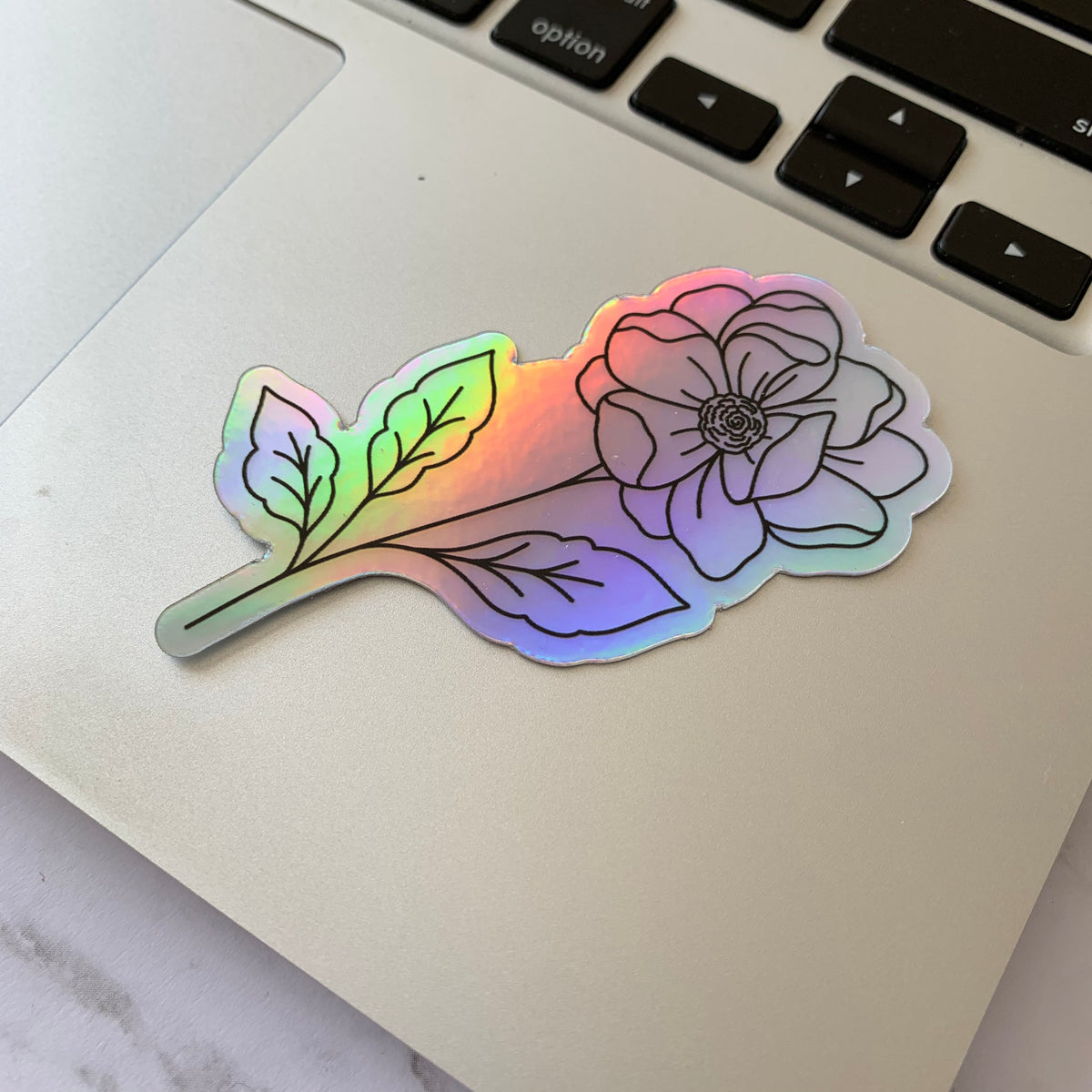 Holographic Anemone Sticker, 3x1.5"